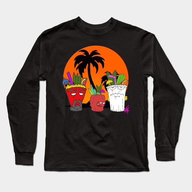 Aqua teen hunger force tiki Long Sleeve T-Shirt by Undeadredneck